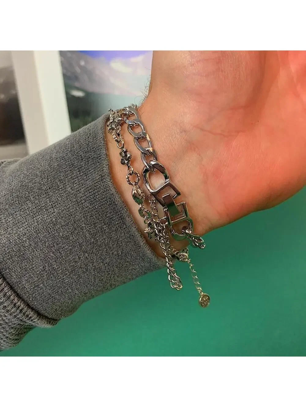 Figaro bracelet Stainless steel Bracelet. 9 inches length. Item is unisex and